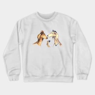 Saluki drinking coffee Crewneck Sweatshirt